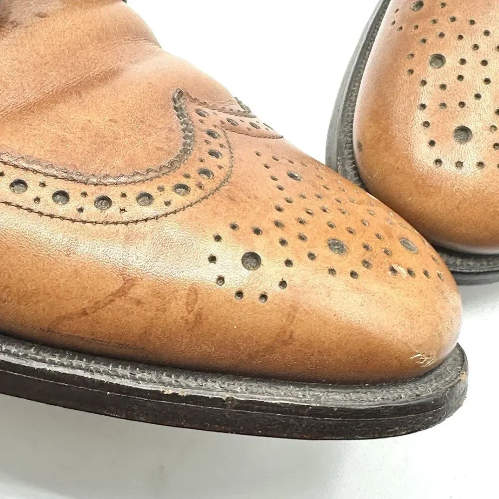 Allen Edmonds Concord Mens Size 11 D Brown Wingtip Leather Brogue Dress Shoes